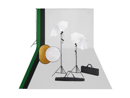 vidaXL Foto studio set se světly, pozadím a odraznou deskou