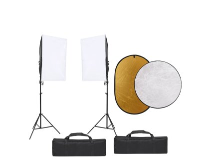 vidaXL Ateliérové vybavení sada se světly a odraznou deskou