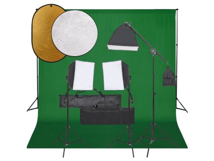 vidaXL Ateliérové vybavení sada se světly, pozadím a odraznou deskou