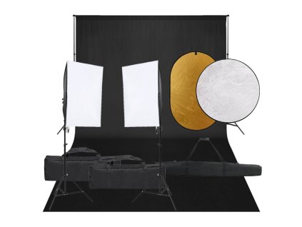 vidaXL Ateliérové vybavení sada se světly, pozadím a odraznou deskou