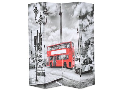 vidaXL Skládací paraván 160 x 170 cm Londýnský autobus černobílý