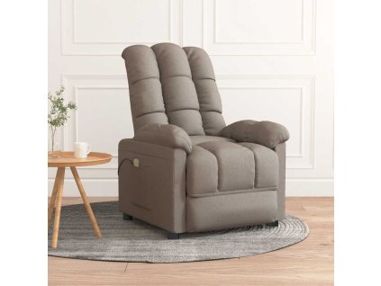 vidaXL Masážní křeslo taupe textil