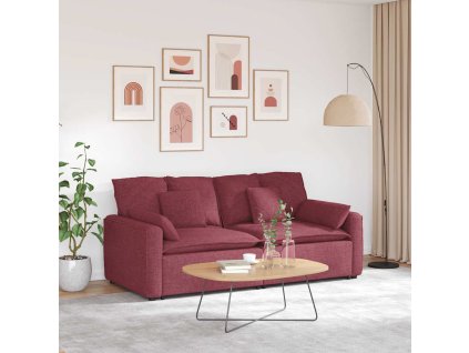 vidaXL Modulární pohovka s polštáři vínově červená