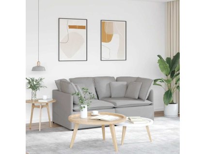 vidaXL Modulární pohovka s polštáři textil obláčkově šedá