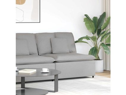 vidaXL Modulární rohová pohovka s polštáři obláčkově šedá 100 cm