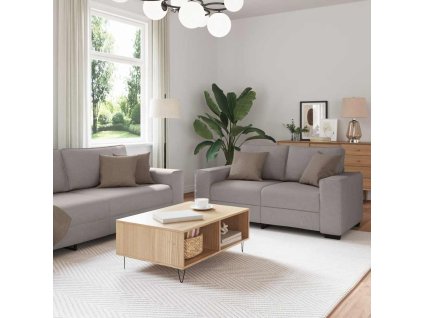 vidaXL 2dílná sedací souprava s poduškami taupe textil