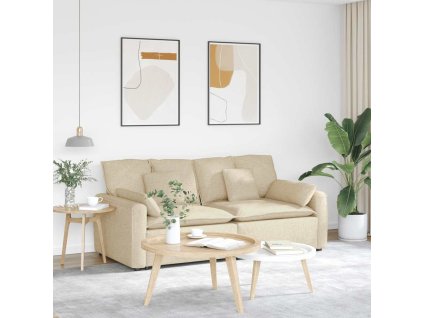 vidaXL Modulární pohovka s polštáři krémová