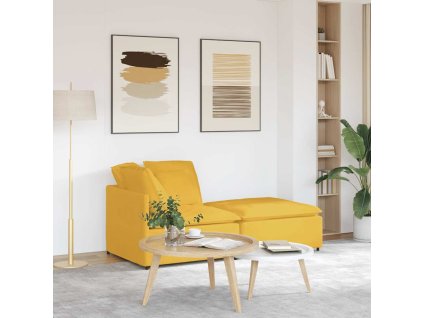 vidaXL Modulární pohovka s podnožkou&polštáře světle žlutá