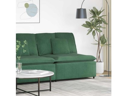 vidaXL Modulární středový modul pohovky s polštáři tmavě zelená 100 cm