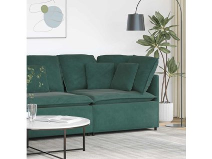 vidaXL Modulární rohová pohovka s polštáři tmavě zelená 100 cm