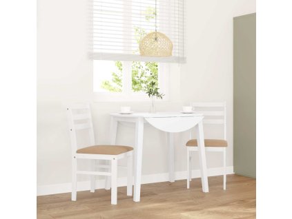 vidaXL Jídelní židle s polštáři 2 ks bílé masivní dřevo gumové