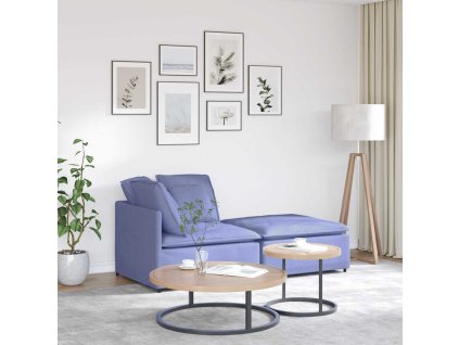 vidaXL Modulární pohovka s podnožkou&polštáře džínově modrá látka