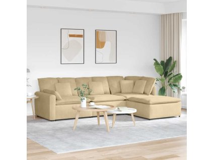 vidaXL Modulární pohovka s podnožkou&polštáře šedozelená