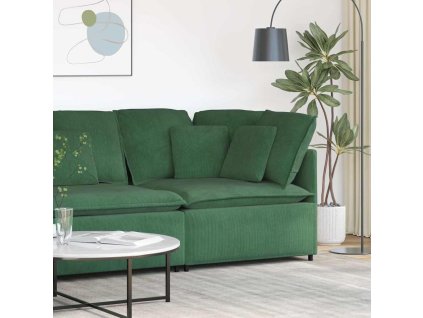 vidaXL Modulární rohová pohovka s polštáři tmavě zelená 100 cm