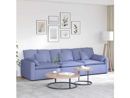 vidaXL Modulární pohovka s polštáři džínově modrá