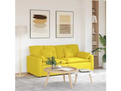 vidaXL Modulární pohovka s polštáři světle žlutá