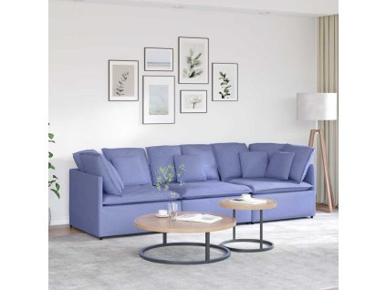 vidaXL Modulární pohovka s polštáři textil džínově modrá