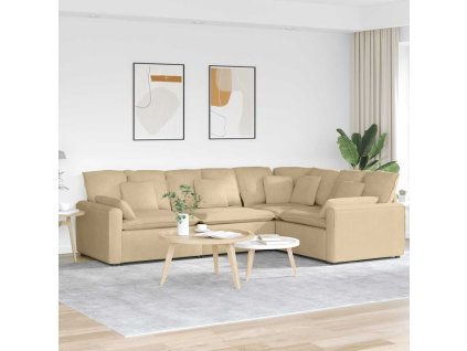 vidaXL Modulární pohovka s polštáři manšestrová tkanina šedozelená