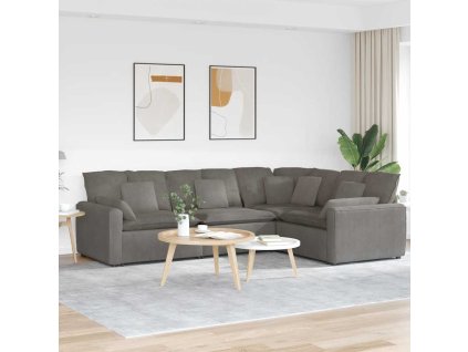 vidaXL Modulární pohovka s polštáři manšestrová tkanina světle šedá