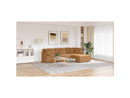 vidaXL Modulární pohovka s podnožkou&polštáře kudrnatým z vlněné látky