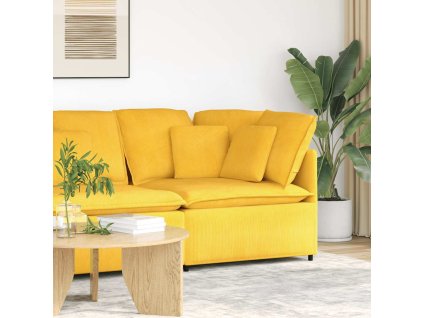 vidaXL Modulární rohová pohovka s polštáři světle žlutá 100 cm