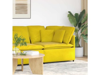 vidaXL Modulární rohová pohovka s polštáři žlutá 100 cm