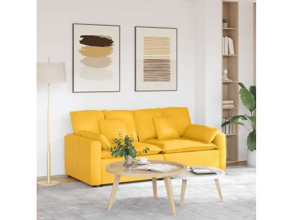 vidaXL Modulární pohovka s polštáři světle žlutá