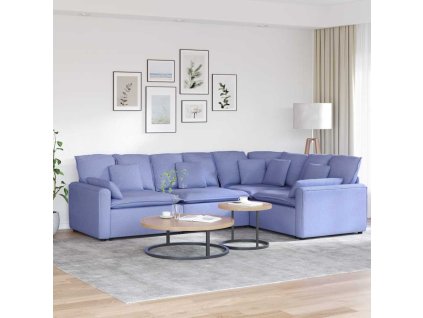 vidaXL Modulární pohovka s polštáři textil džínově modrá