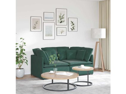 vidaXL Modulární pohovka s polštáři samet tmavě zelená