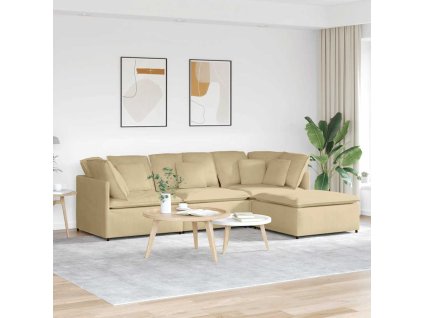 vidaXL Modulární pohovka s podnožkou&polštáře šedozelená