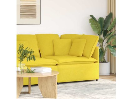 vidaXL Modulární rohová pohovka s polštáři světle žlutá 100 cm