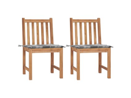 vidaXL Zahradní židle 2 ks s poduškami masivní teakové dřevo