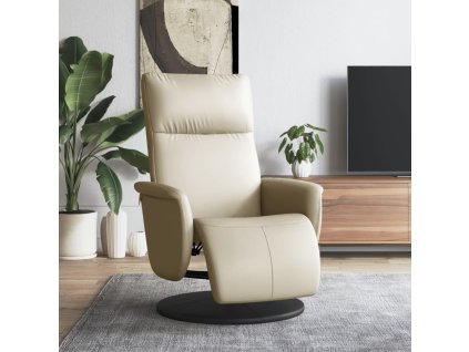 vidaXL Polohovací křeslo s podnožkou krémové umělá kůže