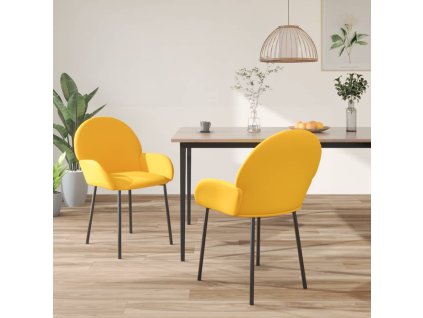 vidaXL Jídelní židle 2 ks žluté samet