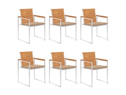 vidaXL Zahradní židle 6 ks s poduškami masivní akáciové dřevo