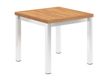 vidaXL Zahradní odkládací stolek 45x45x38 cm masivní teak a nerez ocel