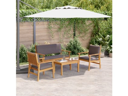 vidaXL Sada zahradních pohovek 4 pcs Hnědá 120 x 65,5 x 79 cm