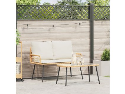 vidaXL Zahradní jídelní souprava 2 pcs Přírodní polyratan