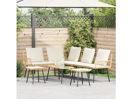 vidaXL Sada zahradních pohovek 4 pcs Přírodní polyratan