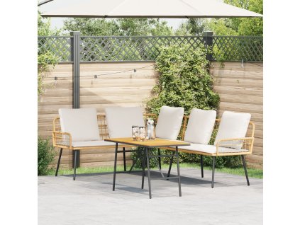 vidaXL Sada zahradních pohovek 2 pcs Béžová polyratan