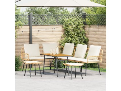 vidaXL Sada zahradních pohovek 4 pcs Přírodní polyratan
