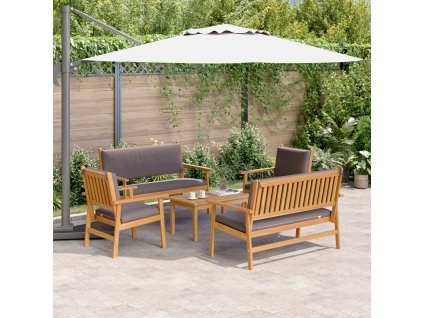 vidaXL Sada zahradních pohovek 5 pcs Hnědá Masivní akáciové dřevo