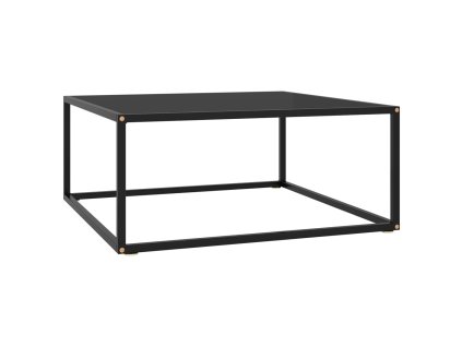 vidaXL Konferenční stolek černý s černým sklem 80 x 80 x 35 cm