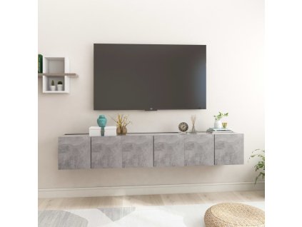vidaXL Závěsné TV skříňky 3 ks betonově šedé 60x30x30 cm