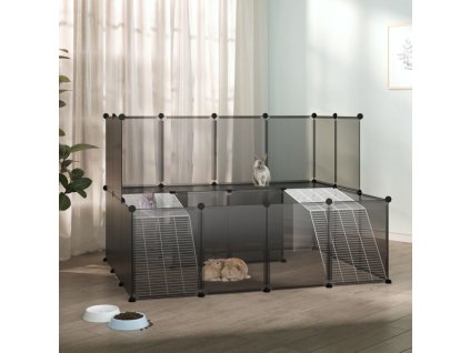 vidaXL Klec pro malá zvířata černá 143 x 107 x 93 cm PP a ocel
