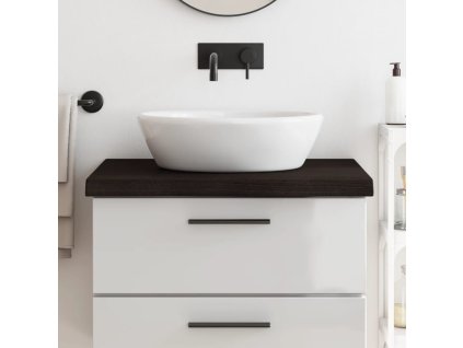 vidaXL Koupelnová deska tmavě hnědá 80x50x(2-6) cm ošetřený masiv