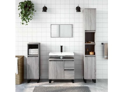 vidaXL Koupelnová skříňka šedá sonoma 65 x 33 x 60 cm kompozitní dřevo