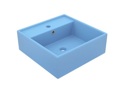 vidaXL Luxusní umyvadlo přepad čtvercové matné světle modré 41x41 cm