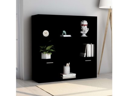 vidaXL Knihovna černá 98 x 30 x 98 cm dřevotříska