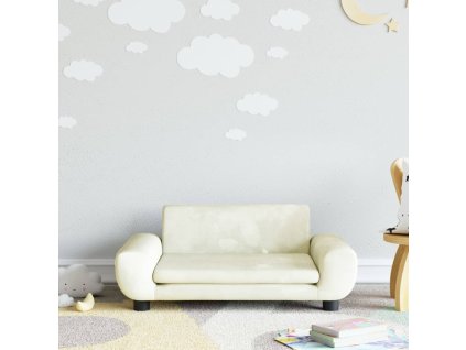 vidaXL Dětská pohovka krémová 70 x 45 x 33 cm samet